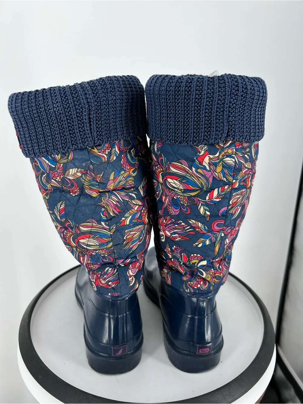 Sakroots Reprise Women's Navy Multicolor Floral‎ Rain Boots